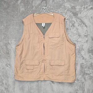 Magellans Travel‎ Mens XXL Tan Multi Pocket Utility Safari Fishing Vest Gorpcore